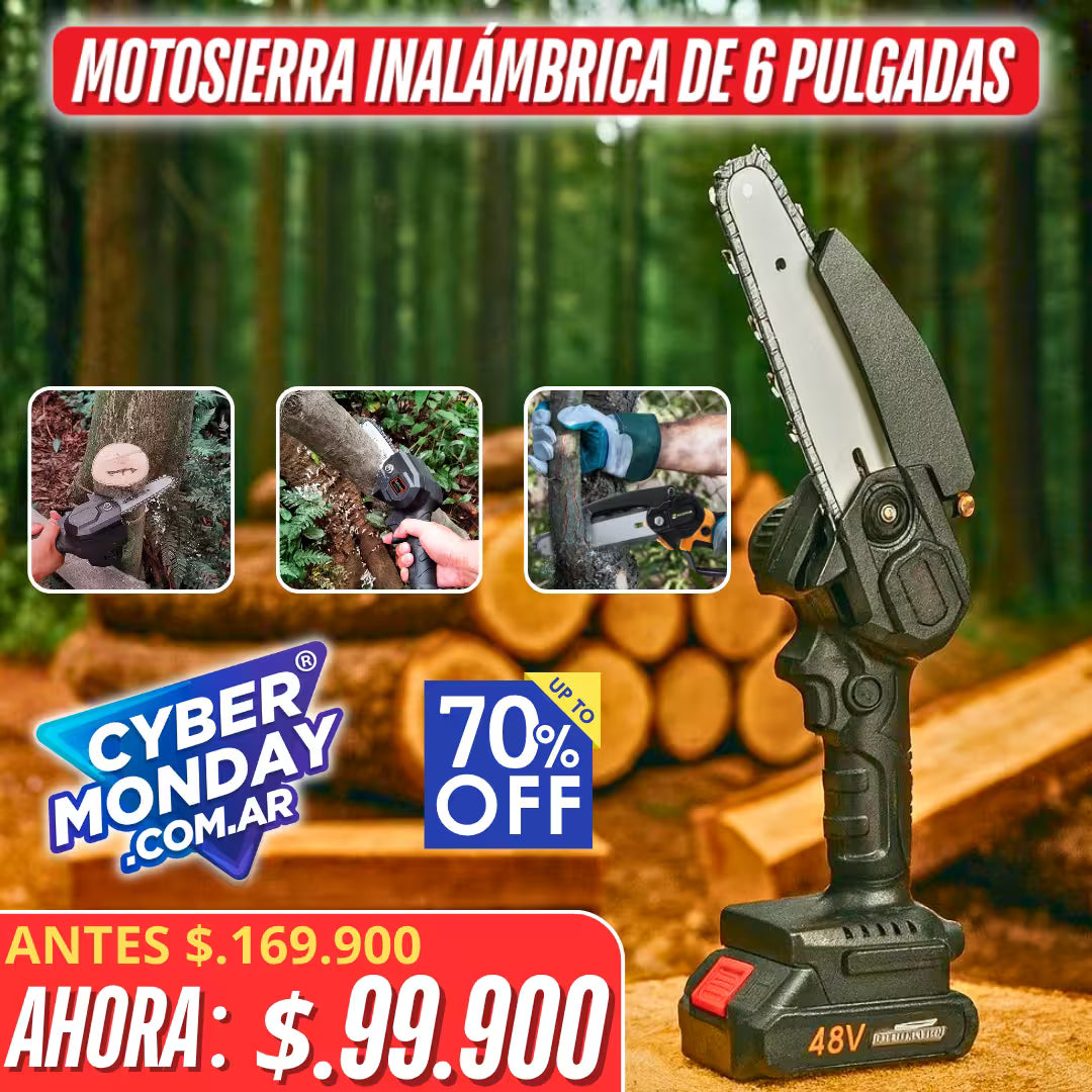 Mini Motosierra Inalámbrica de 6 Pulgadas