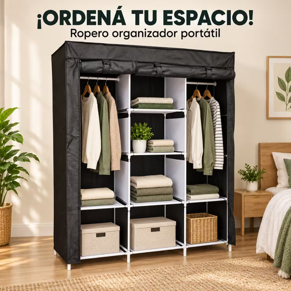 Armario Ropero Portatil 3 Puertas